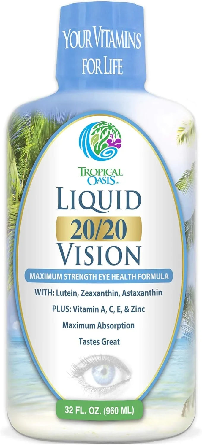 Astaxanthin Zeaxanthin, Absorption 20/20 with 32oz Lutein, Tropical – - Eye – Max Formula Vision Vitamin Servings, Oasis 32