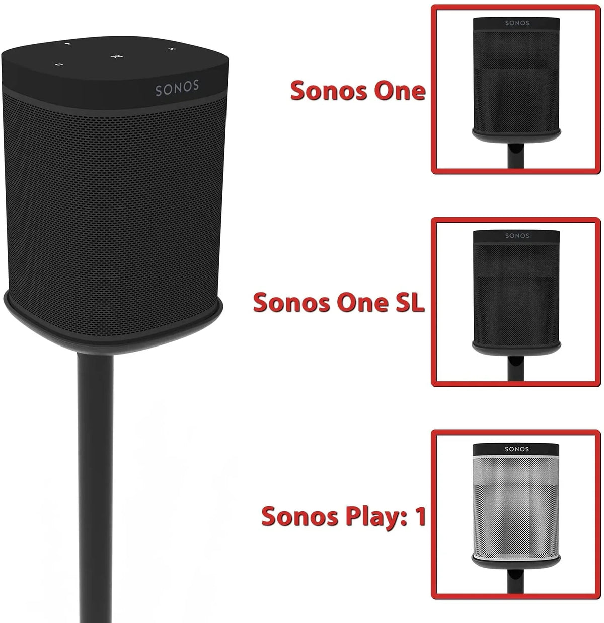 Management - One In One for Sonos and Speaker and Stand Fixed Floor SL Sonos Eximus Play:1 Sonos Height Cable - Built