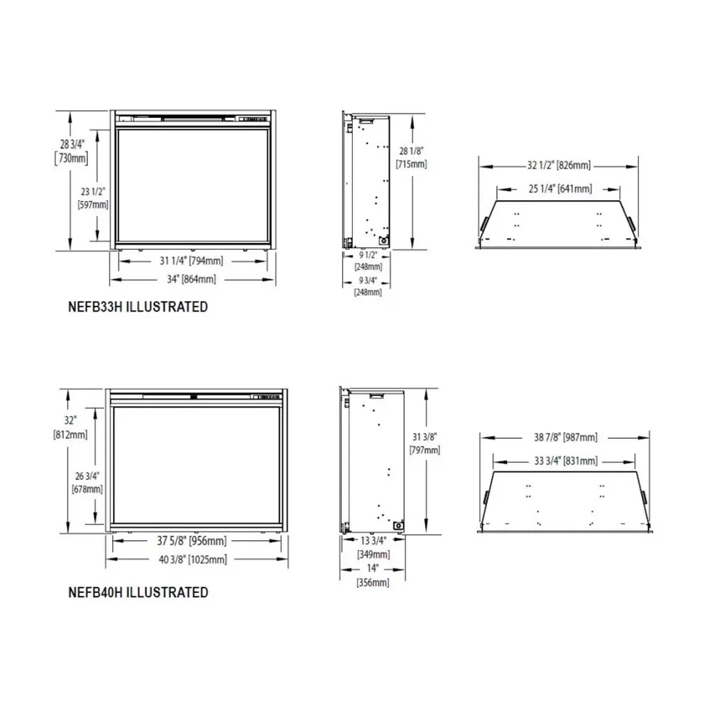 Built-in in. Electric Firebox Insert 40 Napoleon