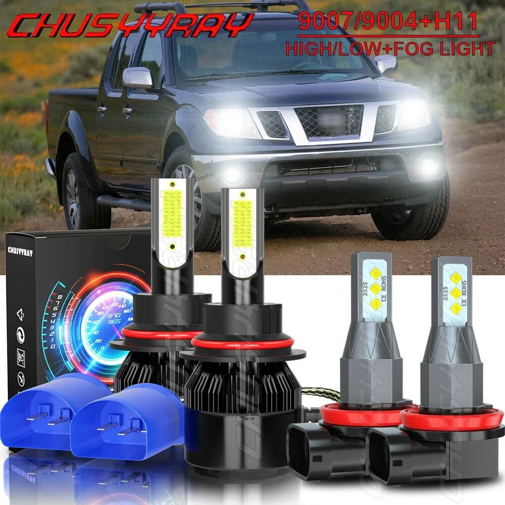 Light 2018 Nissan 4Pc Headlight LED Bulbs Fog + For 2005-2017 - Frontier Hi-Low