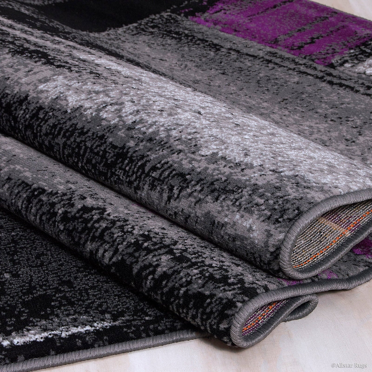 Rugs Purple (5' x 6' Modern in Purple Drop-Stitch Technique Rug Woven Contemporary 11") Allstar Weave