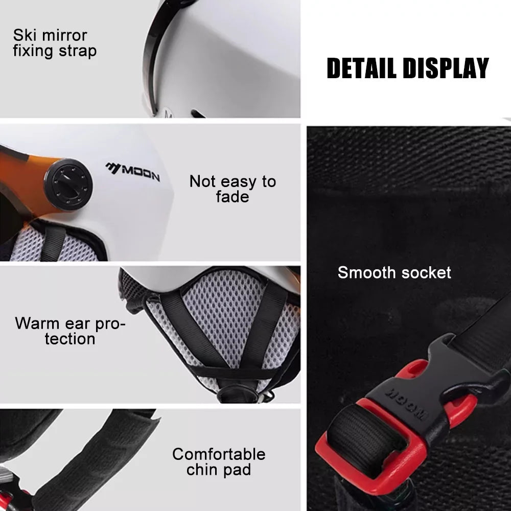 Adjustable Motorcycle Winter Windproof Cycling Women Electric Skiing Safety Men Bike Snowboard Helmets Helmets Skateboard MOON