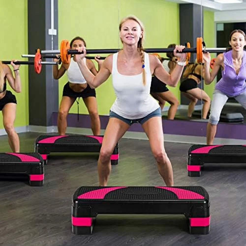 Workout Platforms 3-Level Detachable Adjustable Risers With 31” Surface, Shock-Absorb Stepper, Exercise Anti-Slip Pads, Aerobic Platform With & Step Non-Slip Height
