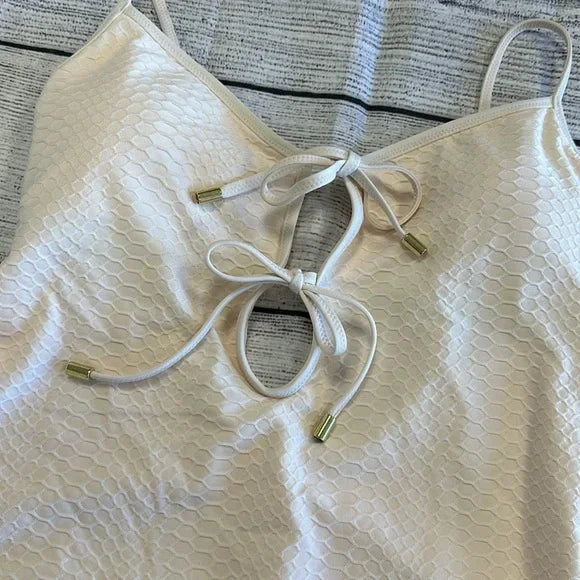 Swimsuit, Keyhole X-Large Snake-Print WHITE SAND US Sanctuary One-Piece