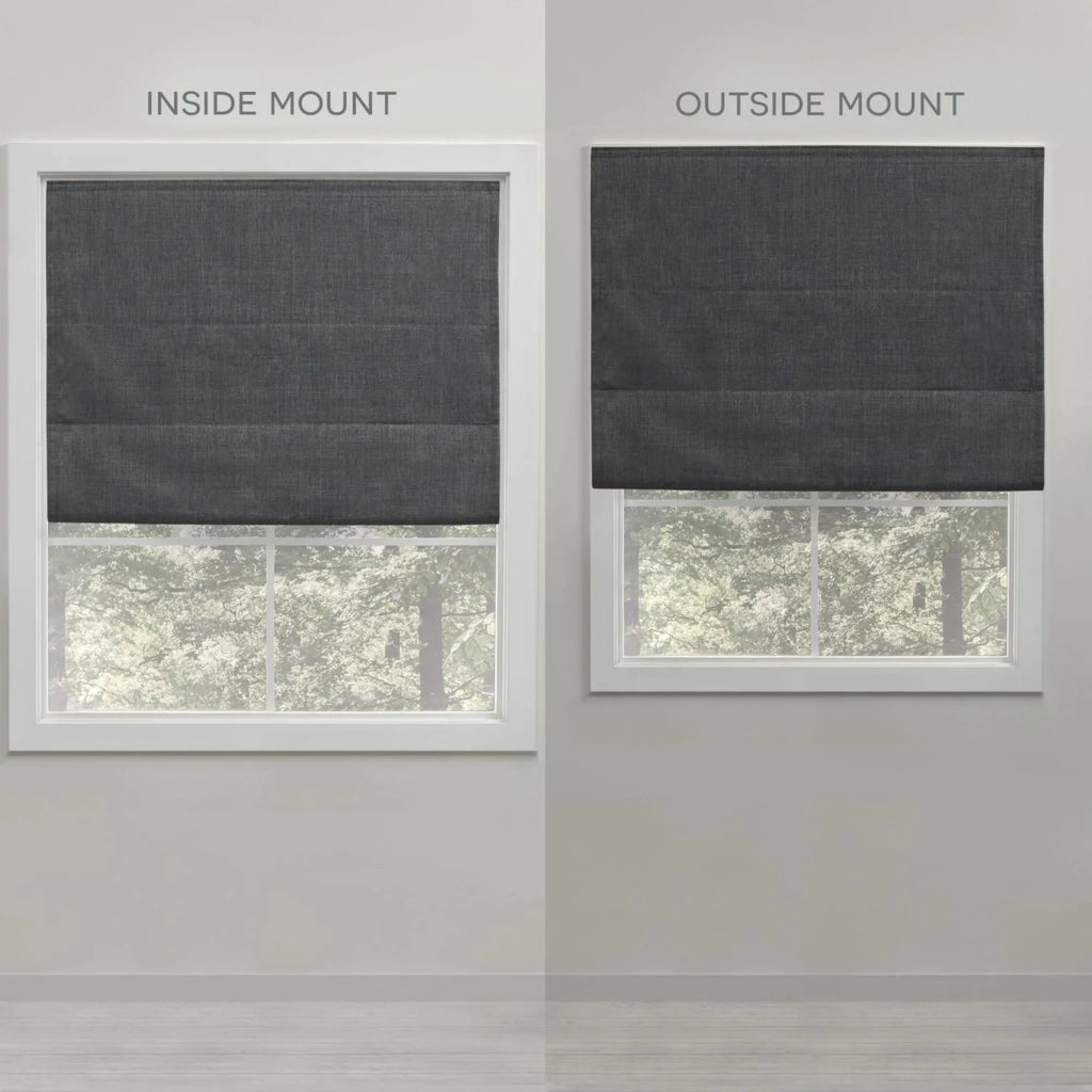 Total Exclusive 34"x64", Dark Grey Blackout Roman Esme Home Shade,