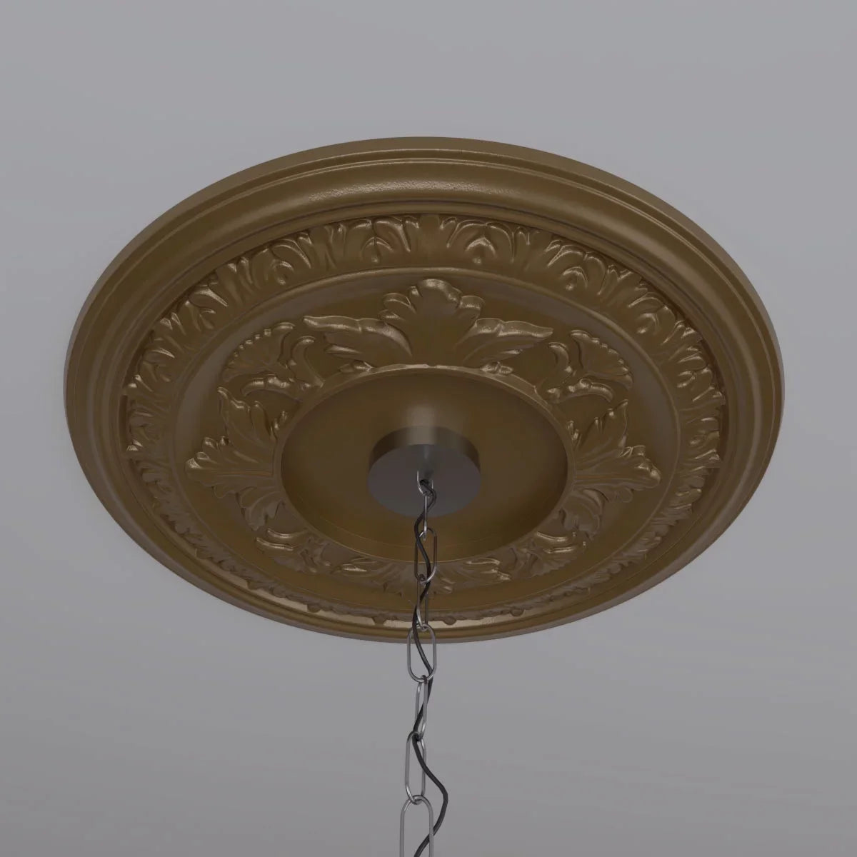 x Baltimore 3/4"), 3 Metallic Rush 1"P 1/2"ID up Canopies 7 Ekena 22"OD Gold Thermoformed PVC x Medallion Ceiling to (Fits Millwork
