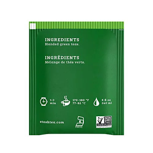 100 Green Tea Tea Premium Box Tea, Stash Bags of