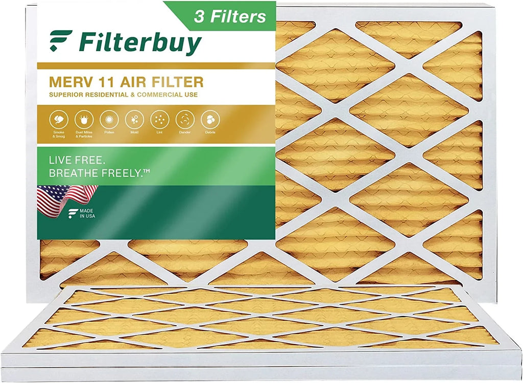 11 HVAC MERV Air Filterbuy AC Filters Furnace Pleated 10x20x1 (3-Pack)