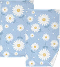 Face Highly Daisy Towel Washcloths, Bath Flower Wellsay Cotton Absorbent Set Pack of Hand 2 Towel- Quick-Dry Blue