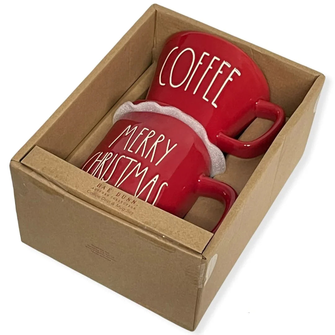 CHRISTMAS Gift Coffee Dunn Set Over Mug MERRY Rae Drip Pour