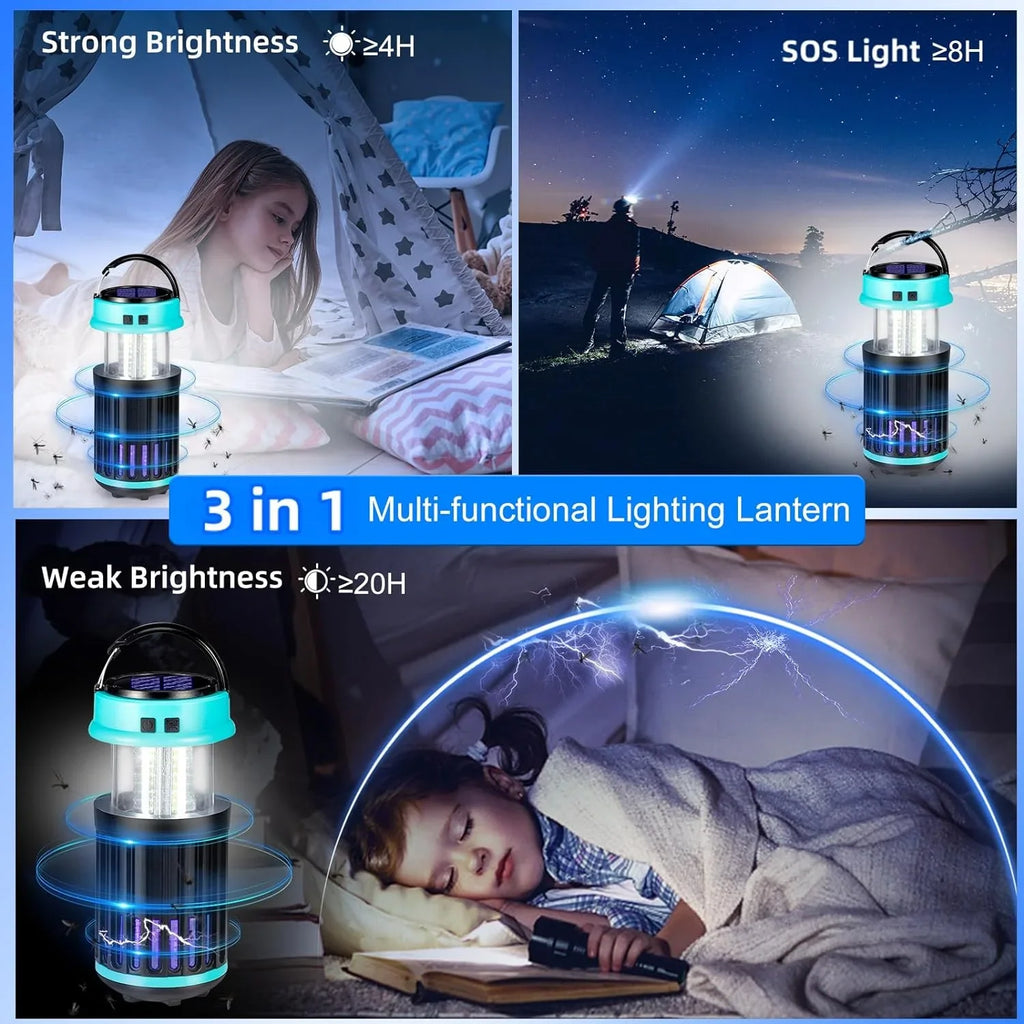 Solar Zapper, Fly Zapper Bug Bug 3 Home, G·PEH Emergency for Rechargeable Camping Mosquito Zapper Zapper Outdoor Bug with Light in Backyard, for 1 Trap Home, Waterproof, Indoor Outdoor