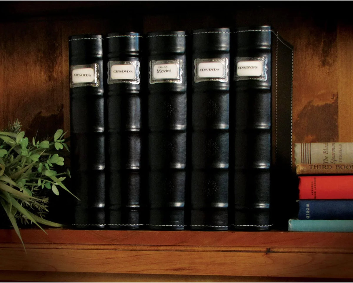 Organizer Blu Binder - for Rays, Capacity Storage Storage Black CDs, Pack DVDs, - Video Games - 6 Acid-Free - - Bellagio-Italia Binder Set - & Organizer Sheets Leather 288-Disc CD/DVD