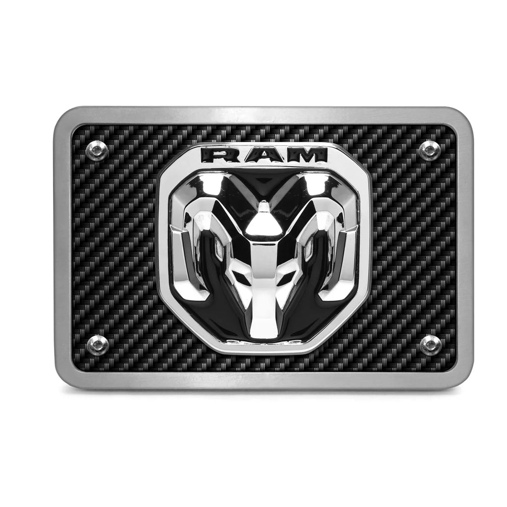 3D 2019 Cover Aluminum Look on inch Carbon Tow Logo Hitch RAM Fiber 2 Billet