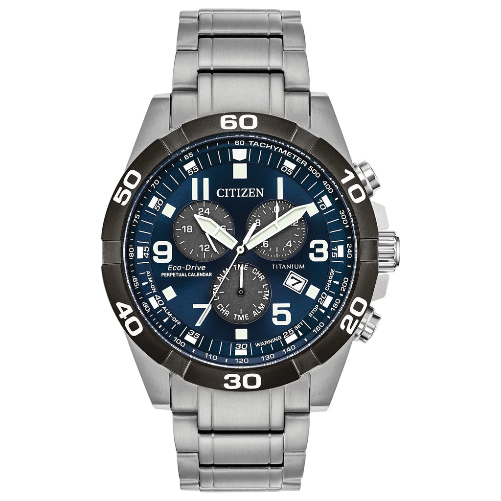 Eco-Drive Chronograph Titanium BL5558-58L Citizen Watch Calendar Perpetual Men's