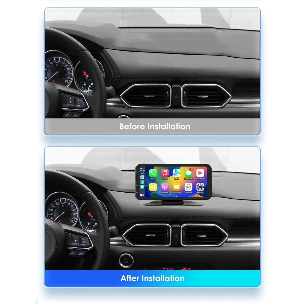 Carplay 360° Apple 6.25" Ossuret Navigation Camera Bluetooth Android Touchscreen Receiver Wireless Car Backup Auto Adjustable Stereo With Support GPS Audio Radio