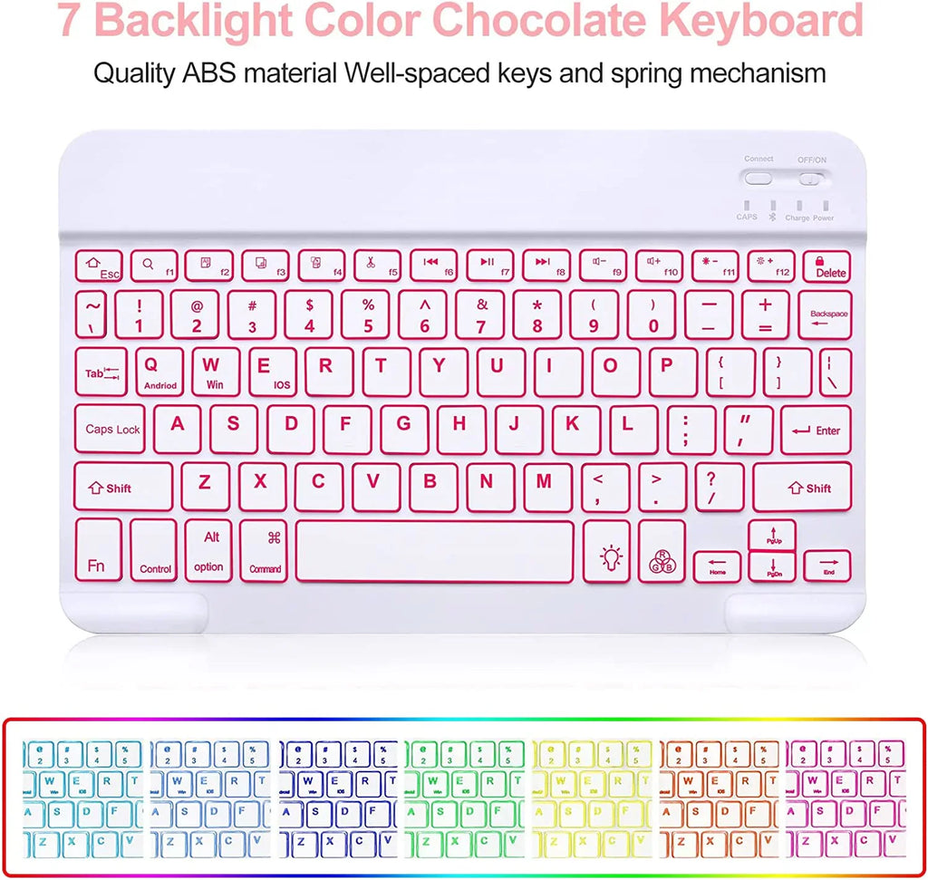 Keyboard Air Apple Kvago Built-in Holder Pencil for Bluetooth Case iPad Keyboard Pink 2022 iPad 5th Gen