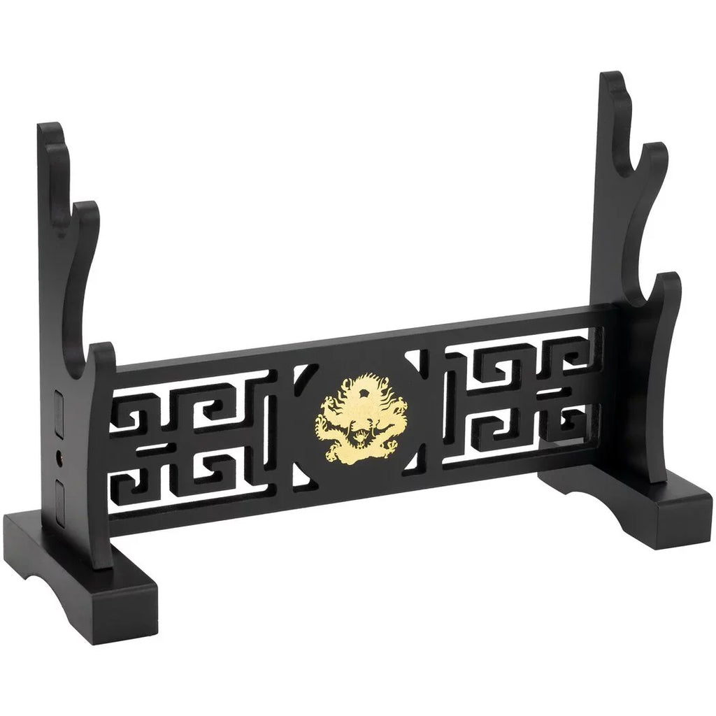 Hollow Blade Design, Portable 2-Tier Dragon Holder, Stand Sword Samurai Pattern Out Blade Katana Cosplay Organizer, Long Rack Sword Stand, Shelf