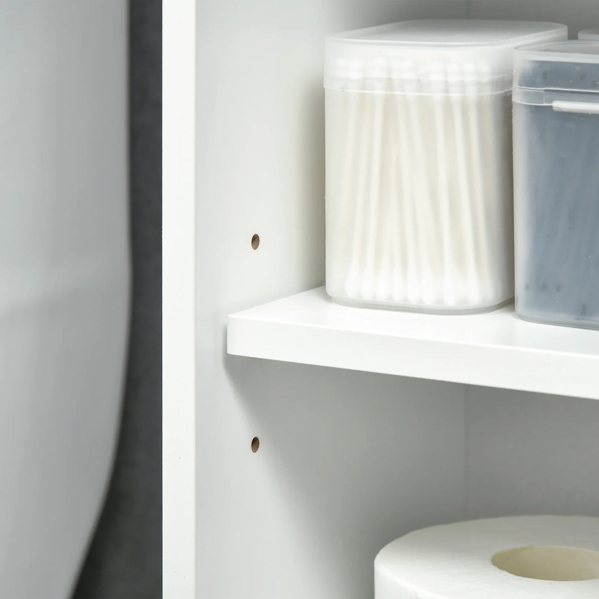 Shelves, Over Storage Toilet Toilet Rack, Organizer Freestanding White kleankin Adjustable Bathroom with the Cabinet, Bathroom