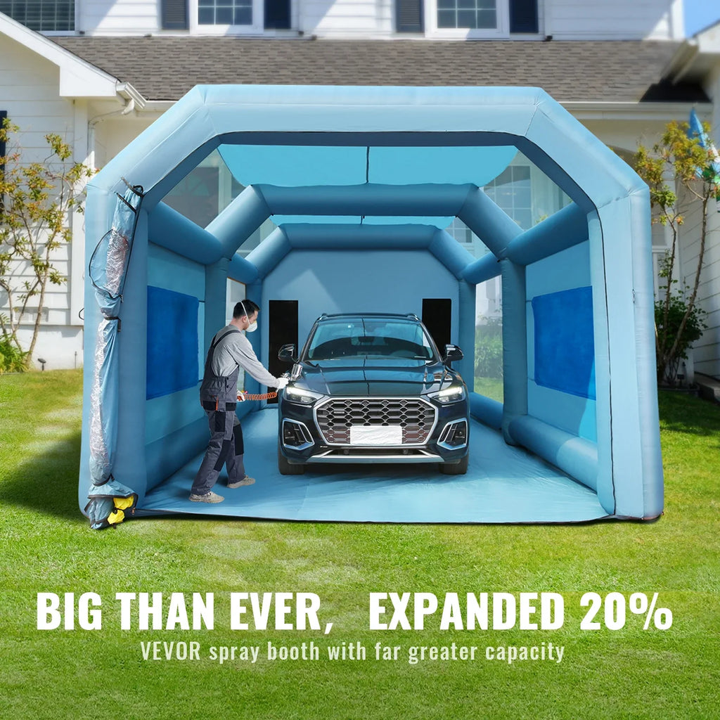 Booth Spray Paint Paint System 750W+950W Inflatable SKYSHALO with Car Filter Inflatable Booth Blower 26x15x11ft Tent