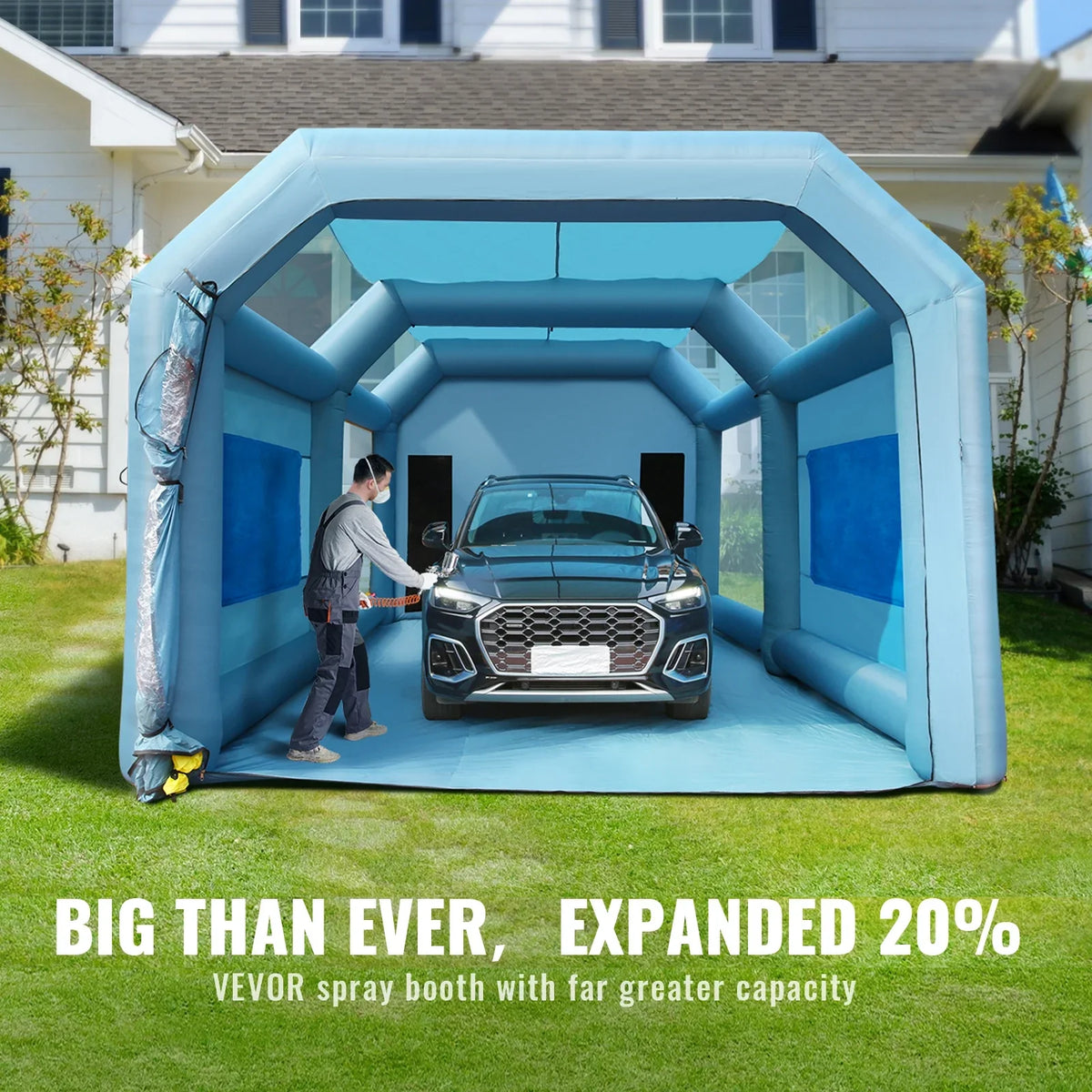 Booth Spray Paint Paint System 750W+950W Inflatable SKYSHALO with Car Filter Inflatable Booth Blower 26x15x11ft Tent