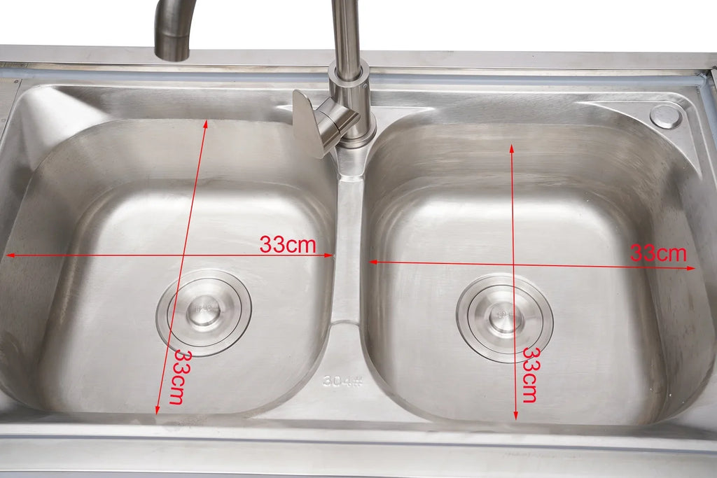 Utility Prep Faucet+2 Compartment Sink Commercial Sink Drainboard Stainless Table+360° Catering 2 Steel Kitchen Loyalheartdy Basin