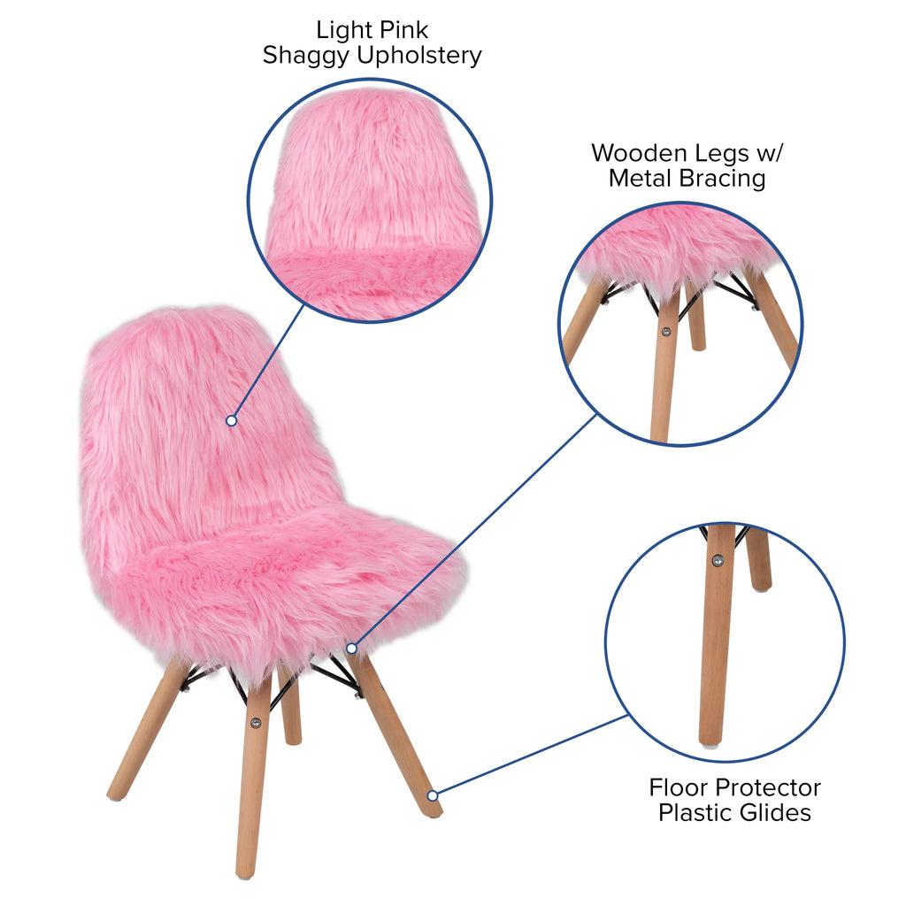 Pink Chair, Flash Accent Light Furniture Cody Shaggy Kids Dog