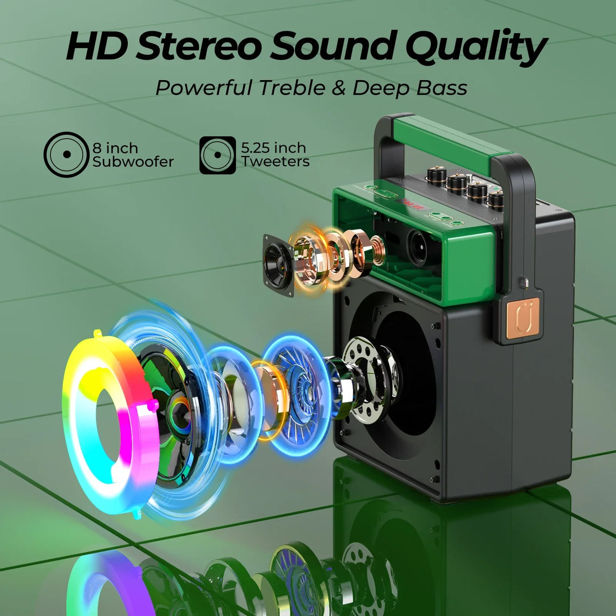 JYX and Karaoke for Mic Bluetooth Karaoke Karaoke with Wireless Machine Microphones, Machine Light, 2 Speaker Karaoke System, Home Adult with Machine (MS73) Singing