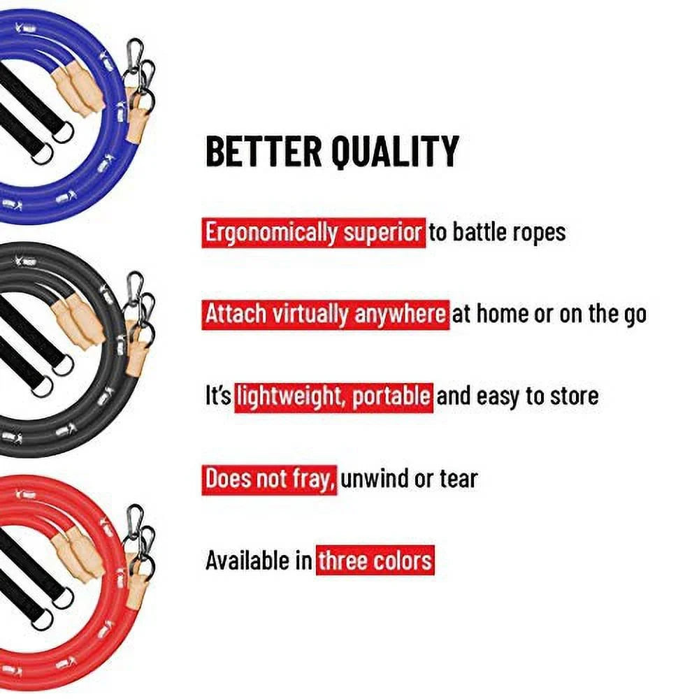 Heavy Training Rubber Wave Battle Edition Battle (Red) for Strength Ropes Workout Fitness Inertia Abdominal Battle | Elastic for Alternative Ropes | Rope Workout Gronk an Ropes |