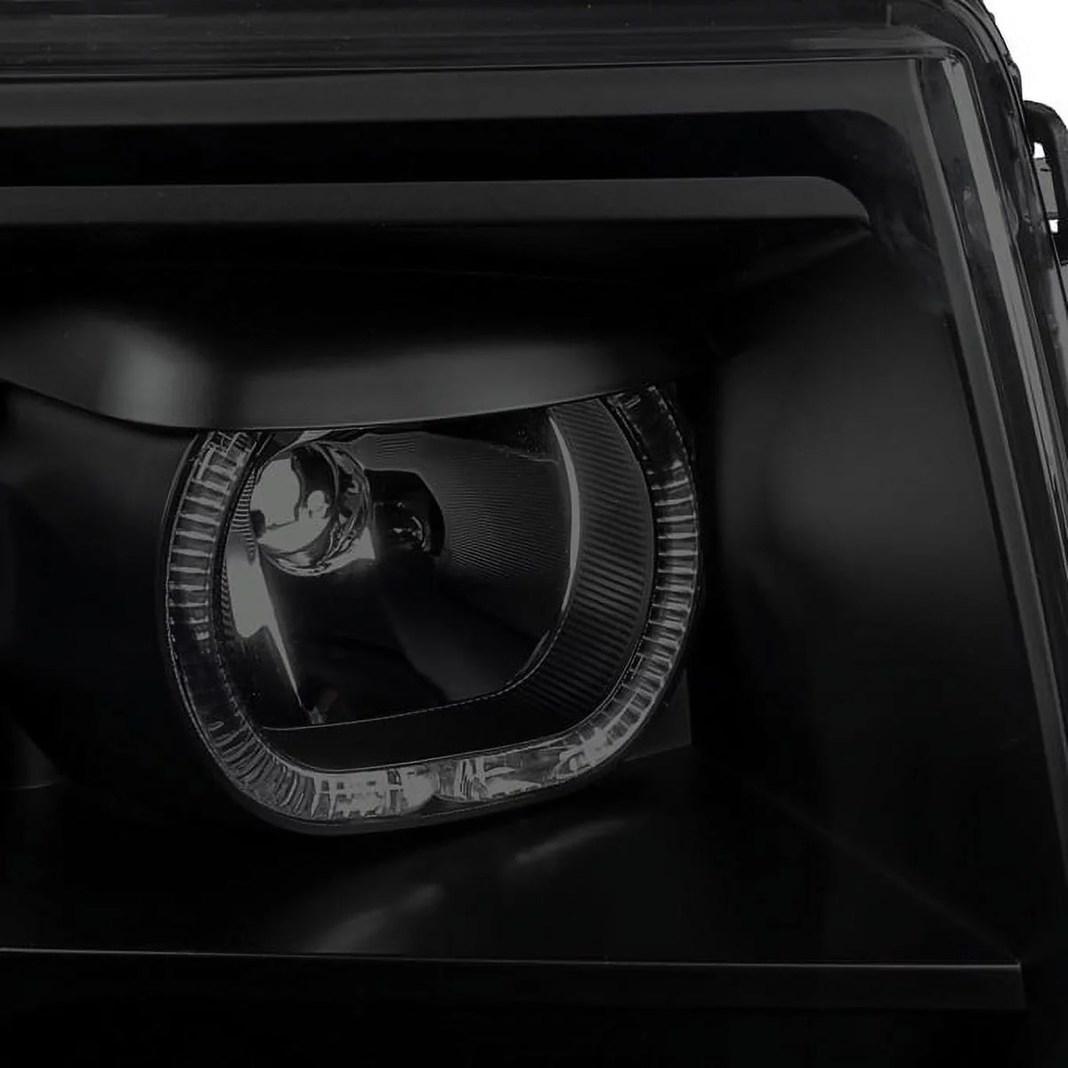 Tail Pickup F-150 Truck Set light For F150 [Dual Halo - Projector Headlights Ring] LED Black Smoked 09-14 + LED AKKON