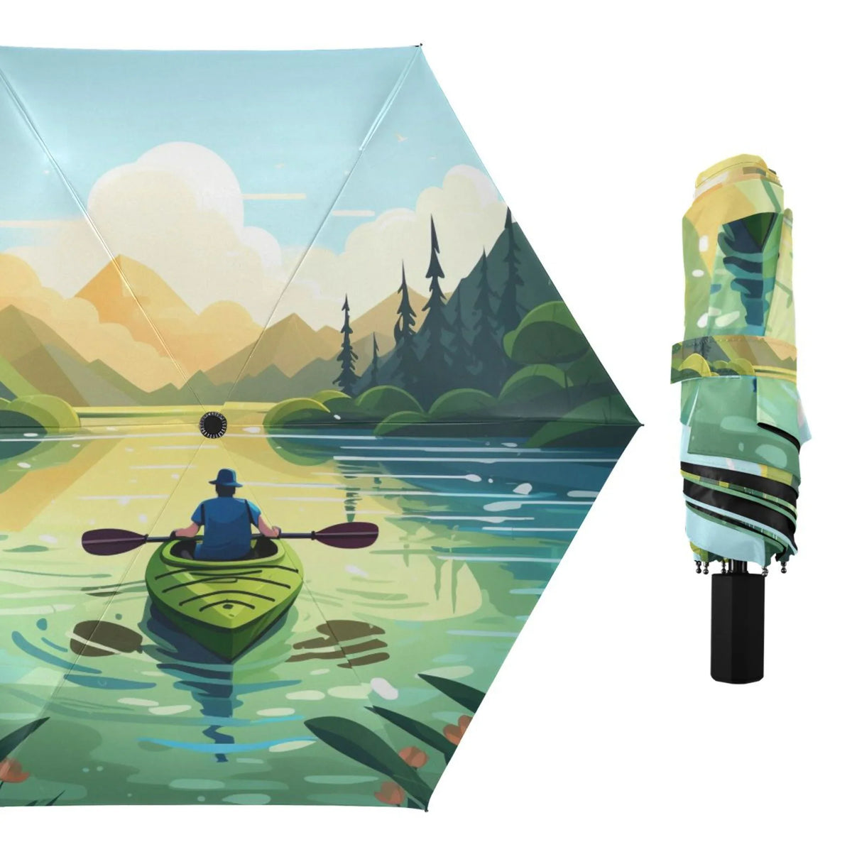 Boating- Size - Rain Compact for Landscape Umbrella Travel Folding 50+ Packable UPF Arc Boating To Umbrella 101 Lightweight Windproof