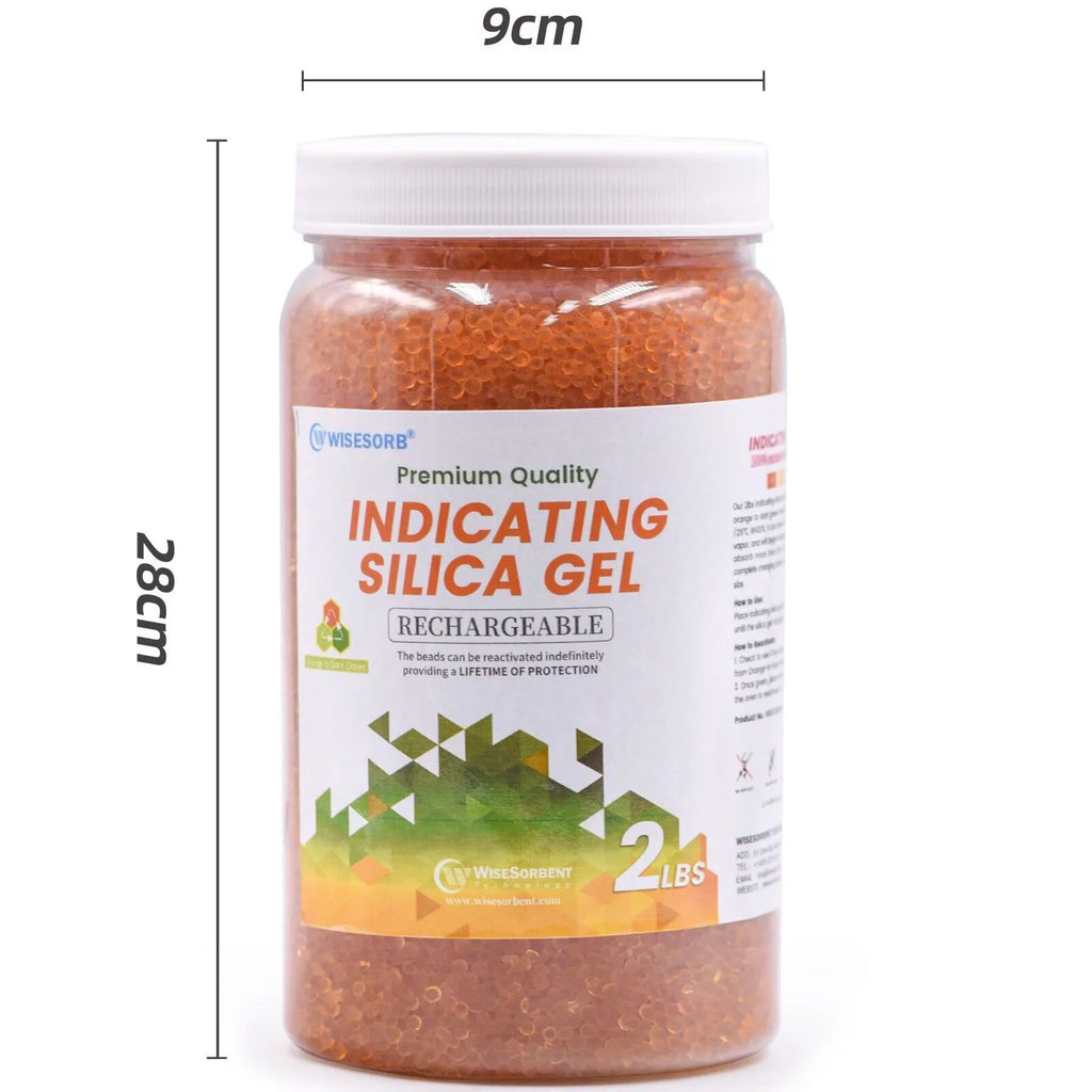 Indicating Reusable Beads, Silica Indicating Premium Drying 12LBS Desiccant Desiccant Silica Green, Gel Orange to Silica Dark Dehumidifier Wisesorb Gel Orange Storage, for