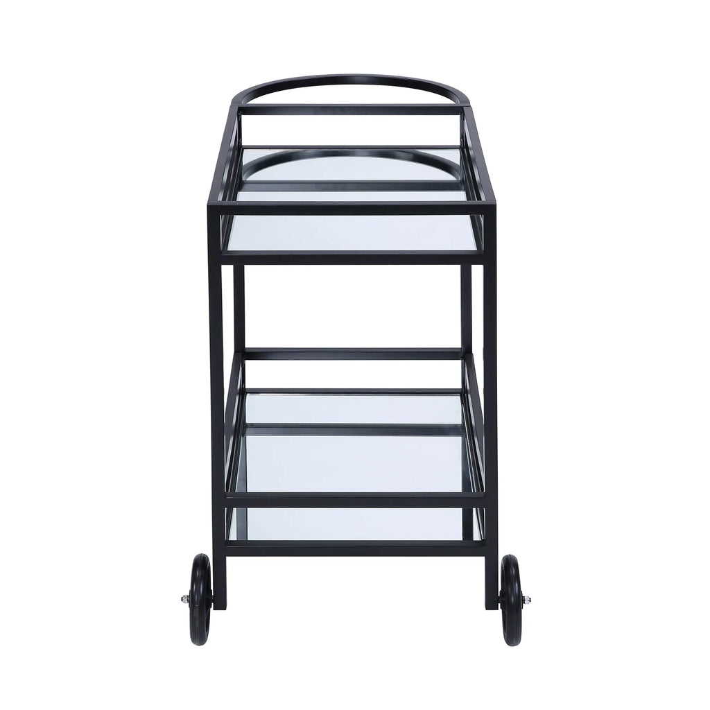 Finish Cart, & Kitchen Serving BESTCOSTY Carts Black Metal Wood