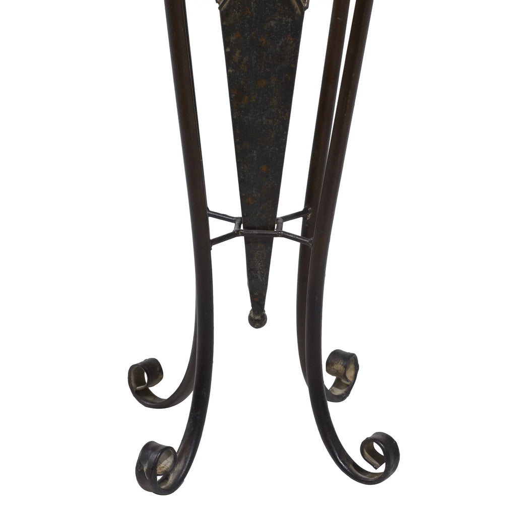 (2 DecMode Outdoor 28"H Indoor Count) Stand Planter Metal Scroll with Brown 30",