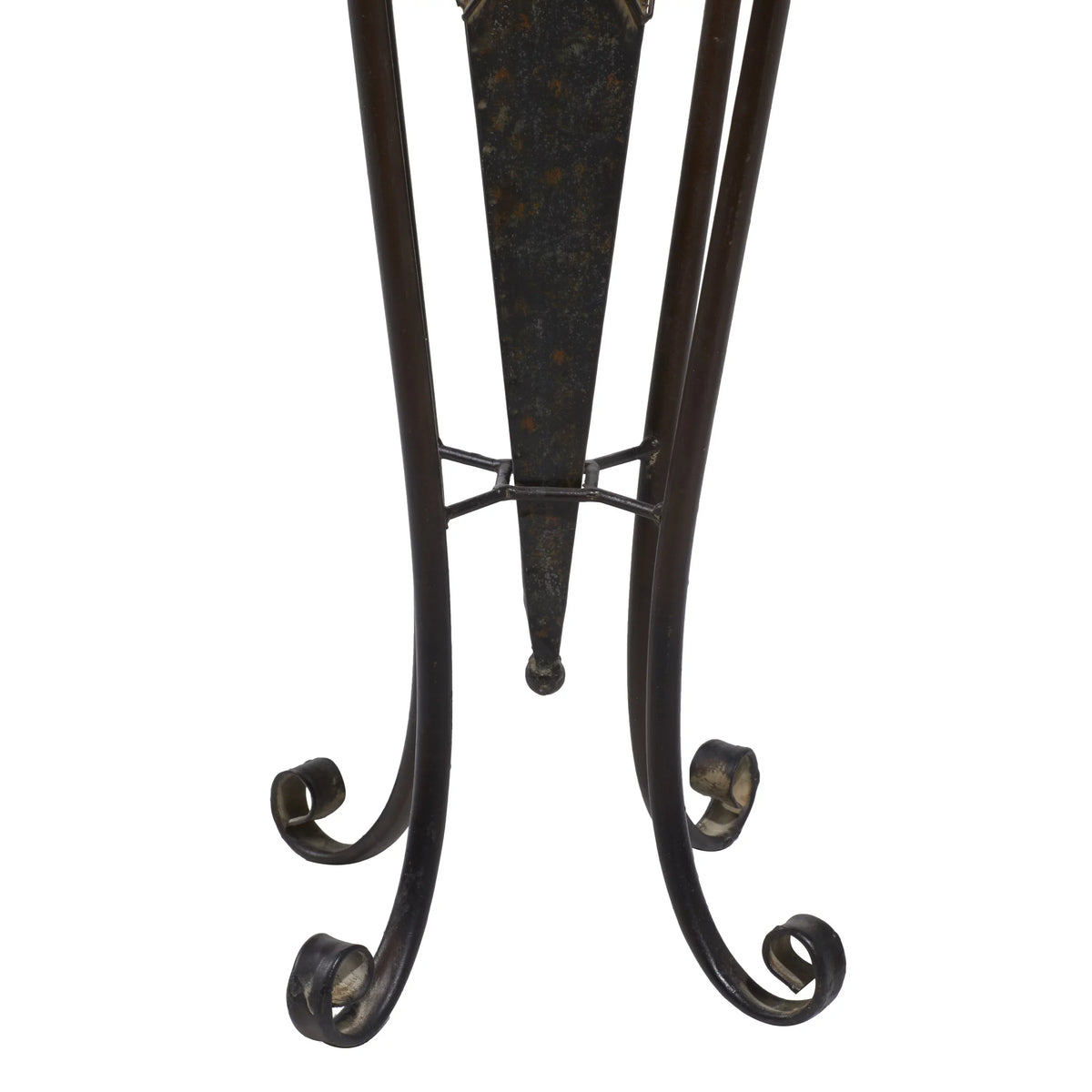 (2 DecMode Outdoor 28"H Indoor Count) Stand Planter Metal Scroll with Brown 30",