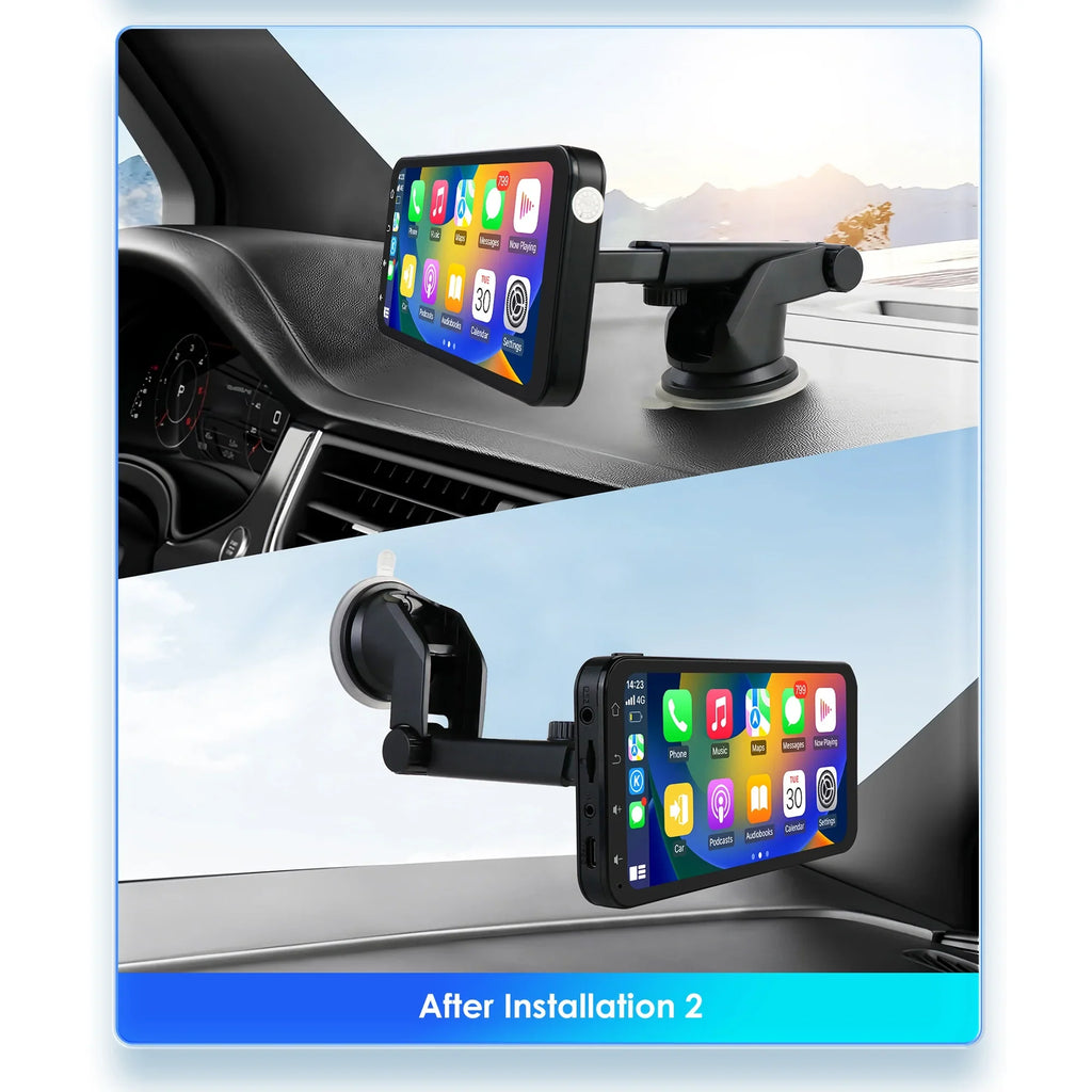 Carplay 360° Apple 6.25" Ossuret Navigation Camera Bluetooth Android Touchscreen Receiver Wireless Car Backup Auto Adjustable Stereo With Support GPS Audio Radio