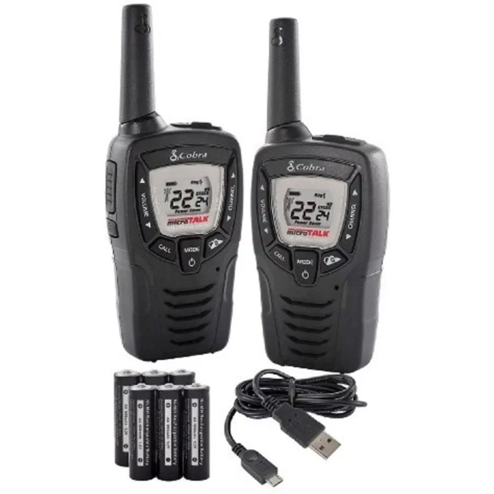 Acxt345 Walkie Talkie Pack 23-mile 2-way Radio - Cobra 2 With - Black