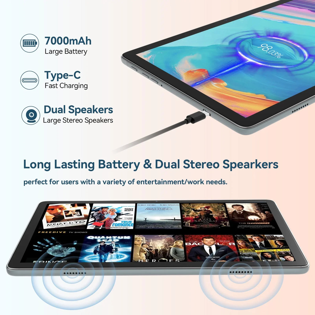 Keyboard Expandable,Octa-Core Tablet Tablet Stylus,5G Android 128GB Processor,2024 inch Wireless Newest ROM 10.1 RAM Storage,Android Case 12.0 Tablet,8GB Tablet,1TB with Mouse Tablet WiFi