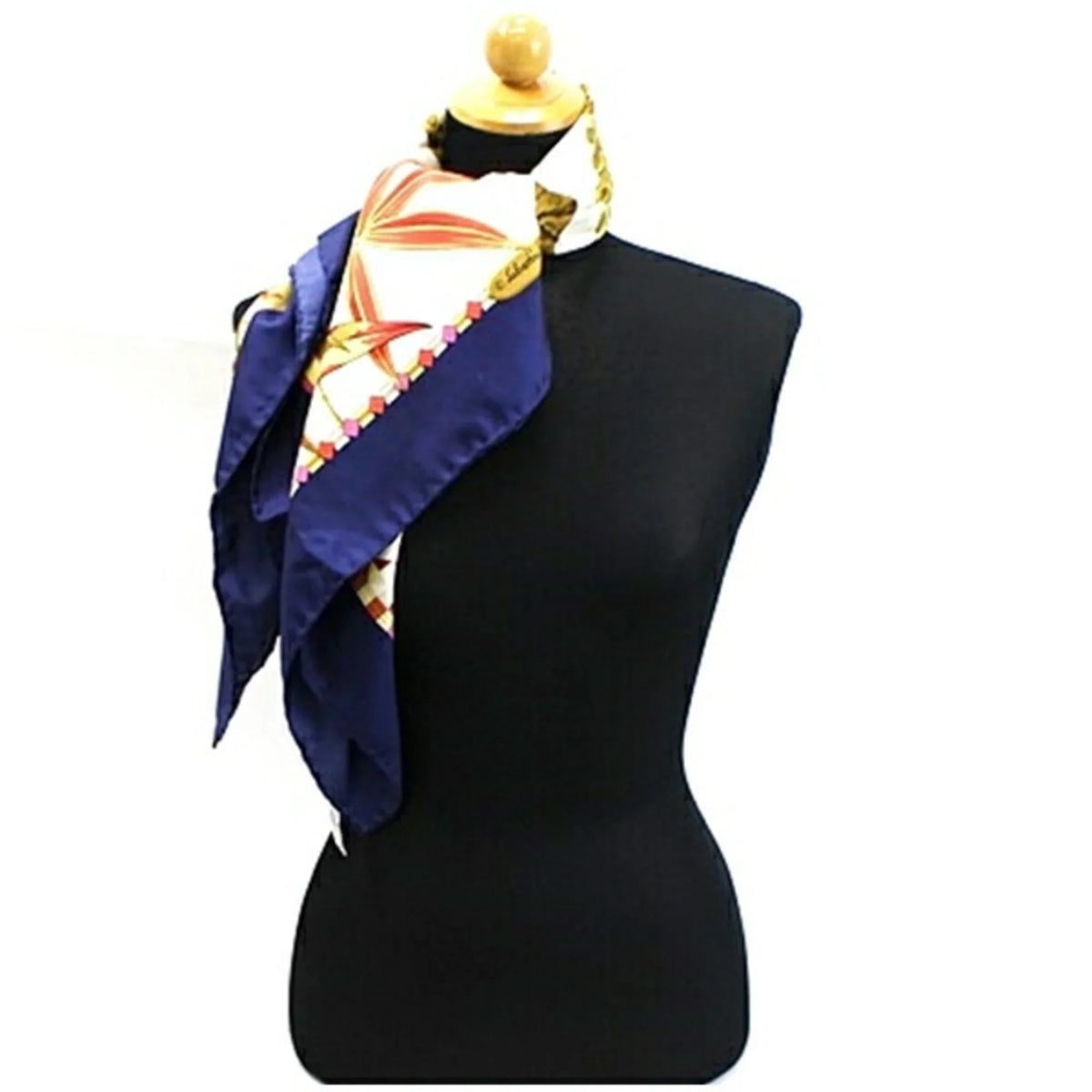 Muffler Pre-Owned (Good) Navy Scarf Women's Print Ferragamo Salvatore Leopard Silk Multicolor x