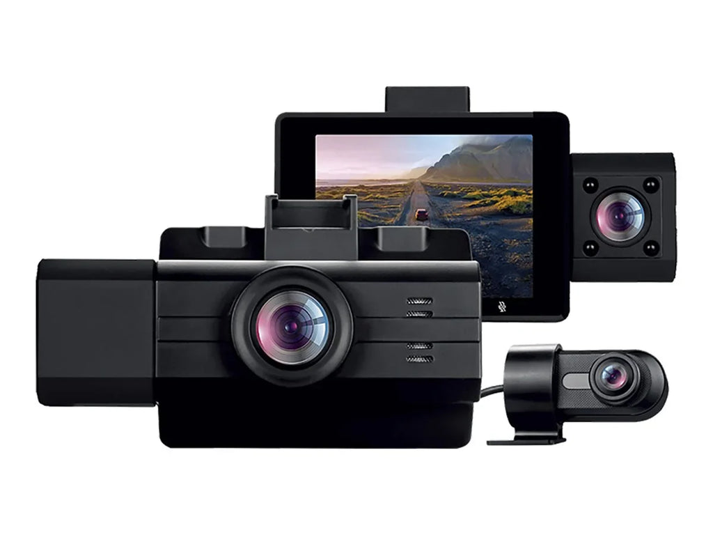 2K View, with Cam Edition myGEKOgear Front Rear by - Wide Dash Pro G-Sensor 3-Channel View GOSP32G Scout Angle Cabin Surveillance Adesso View, -