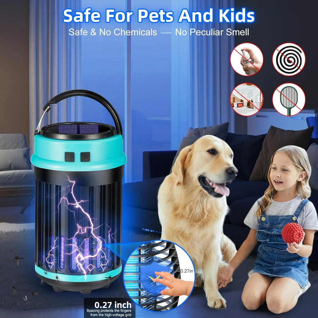 Solar Zapper, Fly Zapper Bug Bug 3 Home, G·PEH Emergency for Rechargeable Camping Mosquito Zapper Zapper Outdoor Bug with Light in Backyard, for 1 Trap Home, Waterproof, Indoor Outdoor