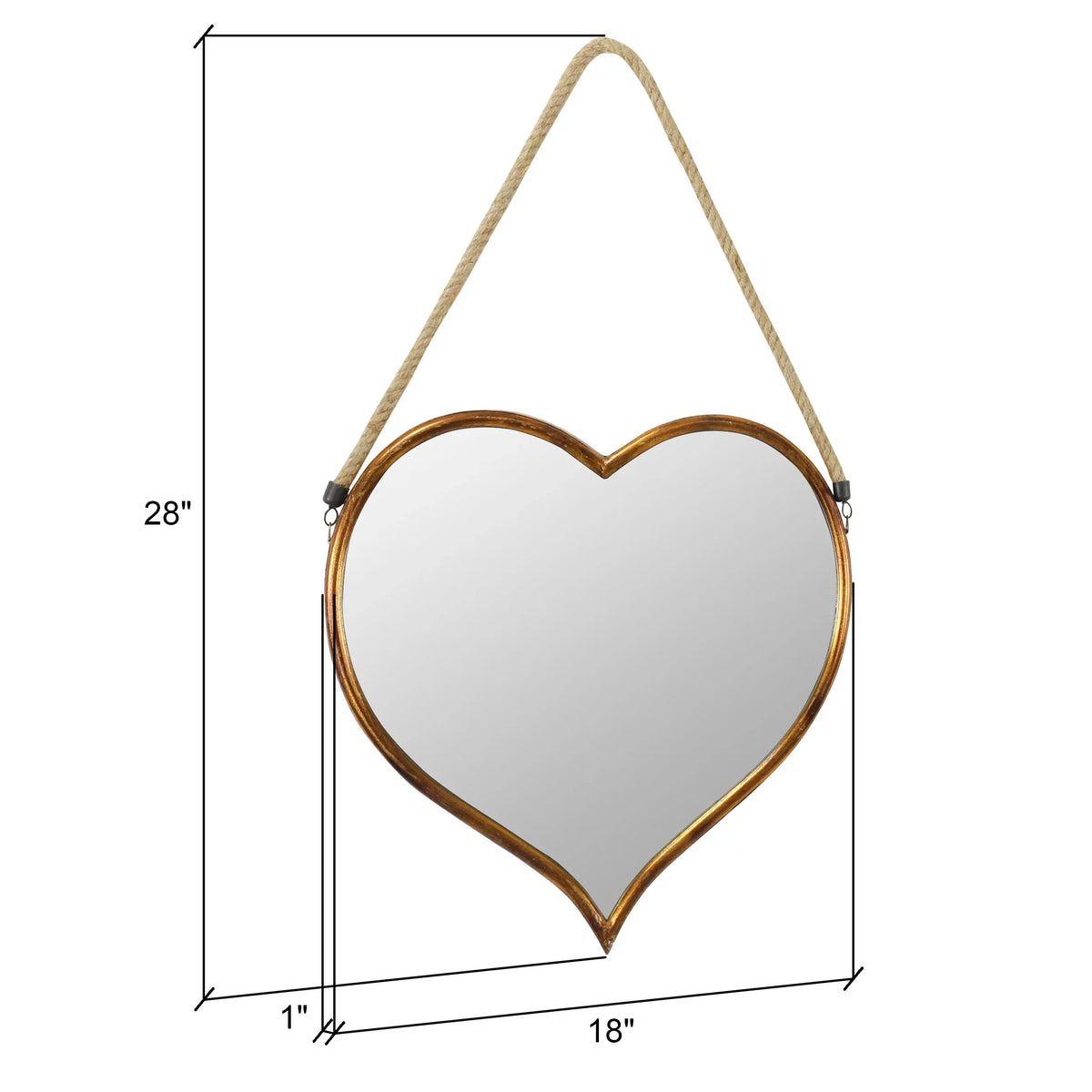 by Mirror Wall Kiera Gold Aspire Heart 28" 18" x