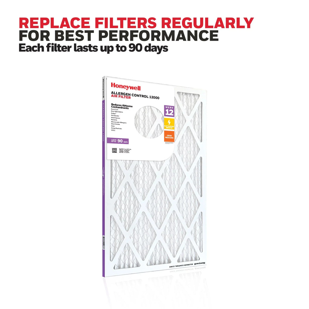 12x20x1 12 Furnace MERV Filter HVAC Air Pleated Honeywell -12 Pack