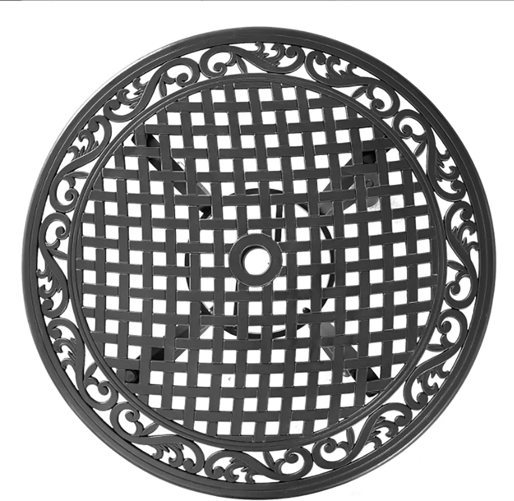 Garden, Table Umbrella Table Patio Porch Cast Inch Aluminum with Patio, Outdoor Table, Hole,Round Bistro for Patio Dining Dining 1.97" 35.5