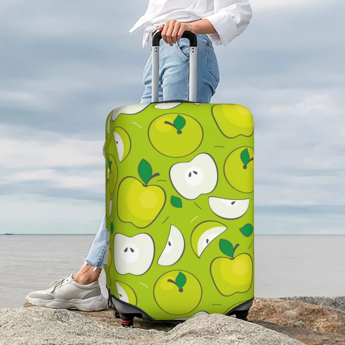 Cover Print Suitcase Apple Green Luggage Protector Luggage Fits Washable Inch Fashion Junzan - 18-32