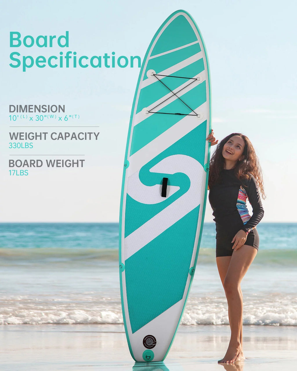 Summer Board 120"x30"x6" SUP Board Stand Paddle & Youth Up Adults Paddle Inflatable for Board with