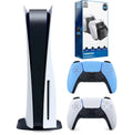 Sony Blue Bundle Playstation Version (Sony - Station Disc Extra with 5 PS5 Controller and Disc) Starlight Dual Charging