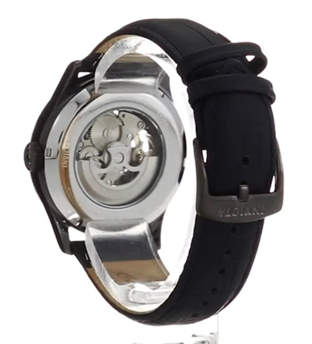 D Analog Objet 22597 Leather White Automatic Art Men's Dial Black Watch