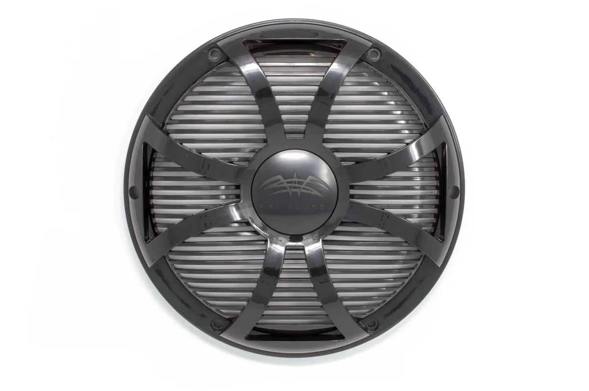 Closed High Wet - with Revo LED S4-B Grill Face REVO10 Sounds Black 10" Power & Sub Subwoofer Grill SW Black Ring &