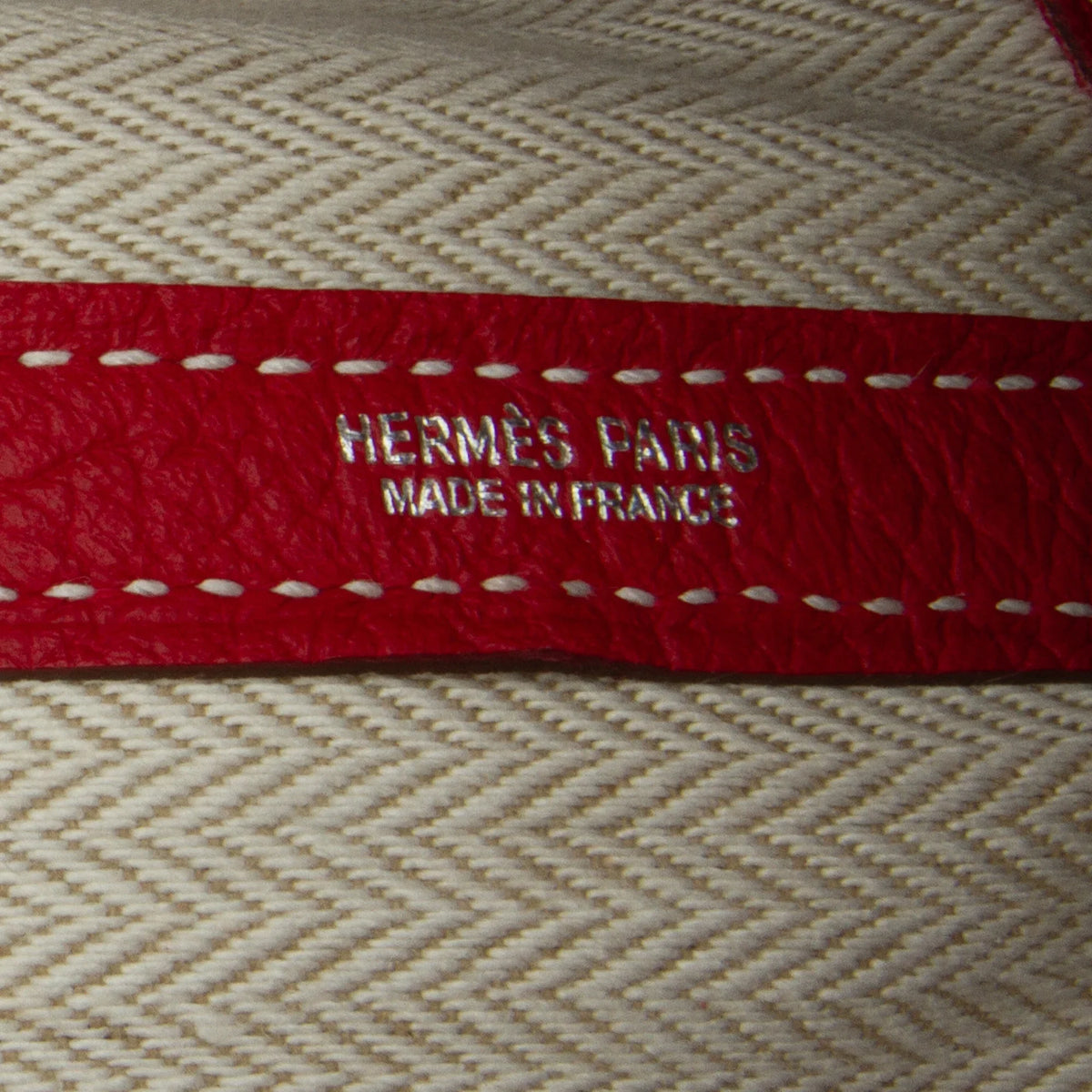 Leather Negonda Unisex Authenticated Garden Hermès Party Red (Good) Calf Pre-Owned Bag 36 Tote