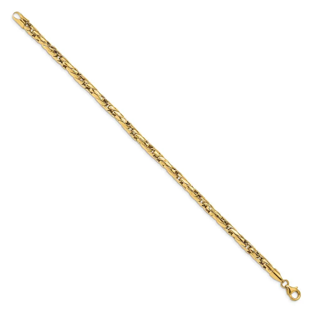 14k Men's Link Gold Fancy Bracelet Polished